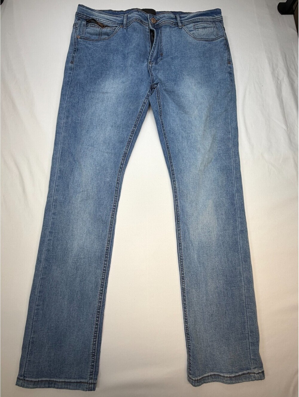 Steve's Jeans Men's Jeans Bootcut Low Rise Medium Wash Solid Size 36/32 Blue